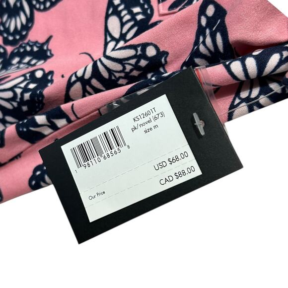 Kate Spade Butterfly Print 2 Pc Pajama Set NWT Women's Sz S/M Pink Colorful Chic - Picture 5 of 9